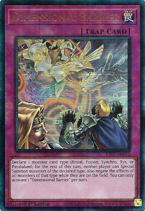 Dimensional Barrier [RA01-EN072] Prismatic Ultimate Rare | Good Games Morley