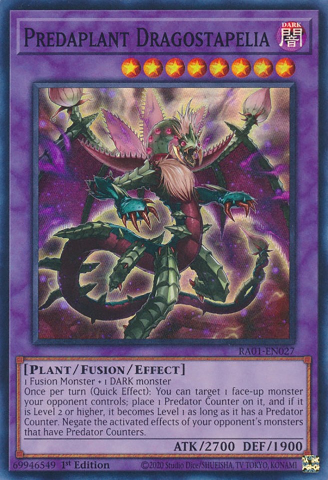 Predaplant Dragostapelia [RA01-EN027] Super Rare | Good Games Morley