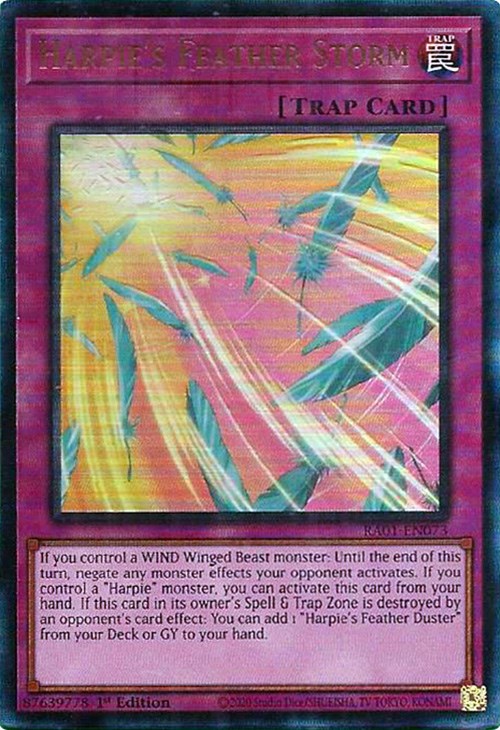 Harpie's Feather Storm [RA01-EN073] Prismatic Ultimate Rare | Good Games Morley