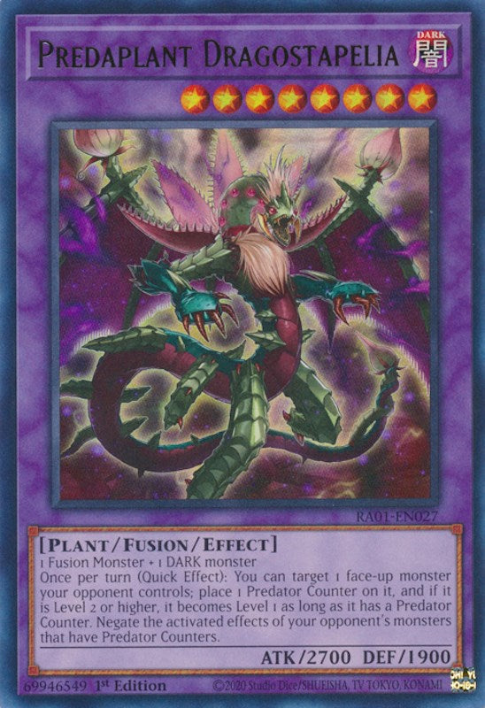 Predaplant Dragostapelia [RA01-EN027] Ultra Rare | Good Games Morley