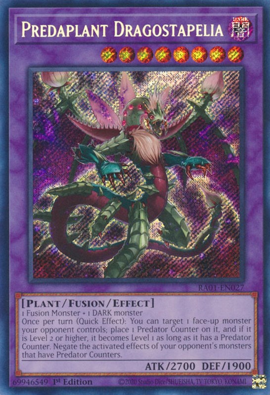Predaplant Dragostapelia [RA01-EN027] Secret Rare | Good Games Morley