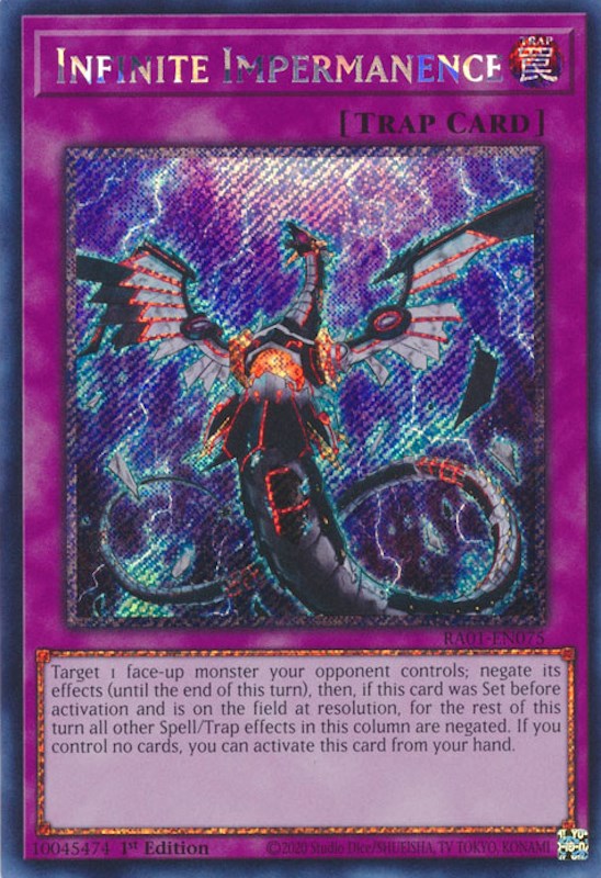 Infinite Impermanence [RA01-EN075] Platinum Secret Rare | Good Games Morley