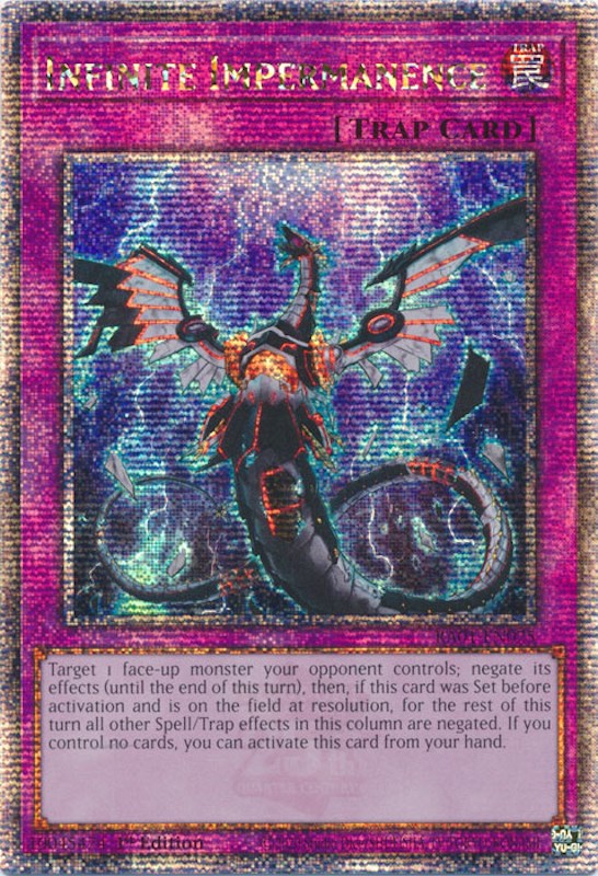 Infinite Impermanence [RA01-EN075] Quarter Century Secret Rare | Good Games Morley