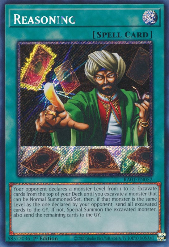 Reasoning [RA01-EN052] Platinum Secret Rare | Good Games Morley