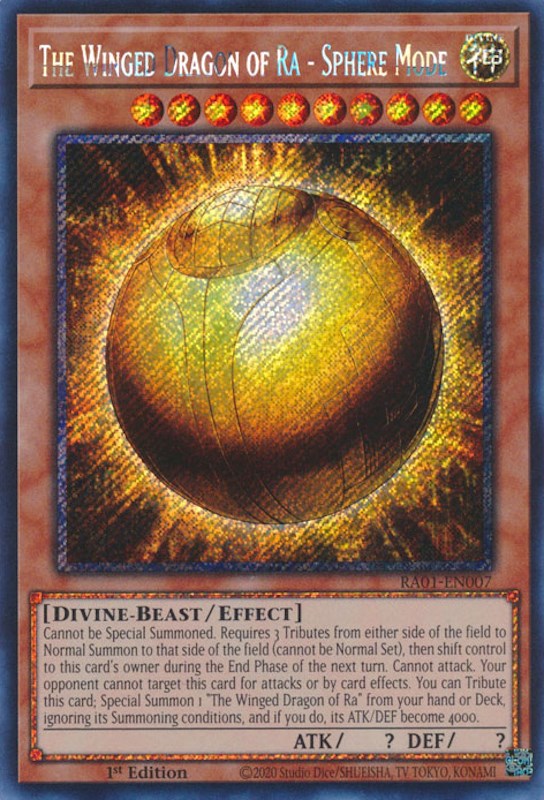 The Winged Dragon of Ra - Sphere Mode [RA01-EN007] Platinum Secret Rare | Good Games Morley