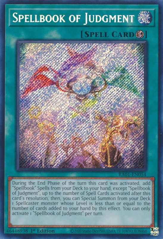 Spellbook of Judgment [RA01-EN054] Secret Rare | Good Games Morley