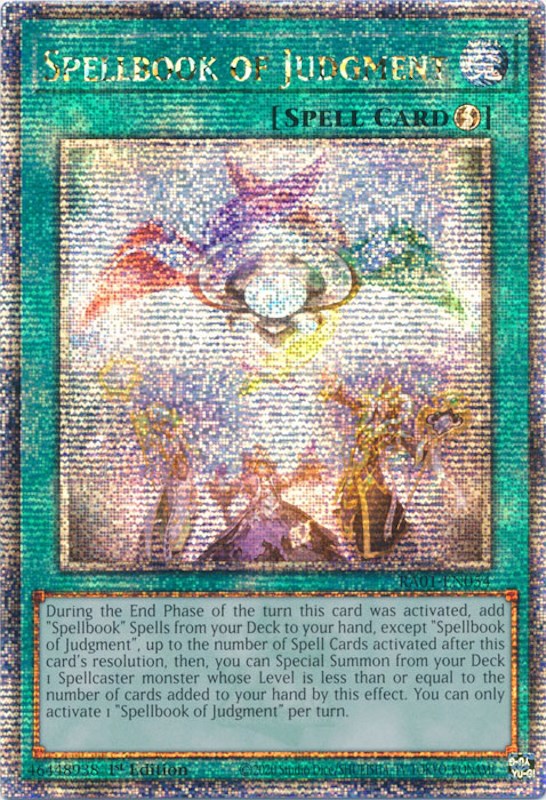 Spellbook of Judgment [RA01-EN054] Quarter Century Secret Rare | Good Games Morley