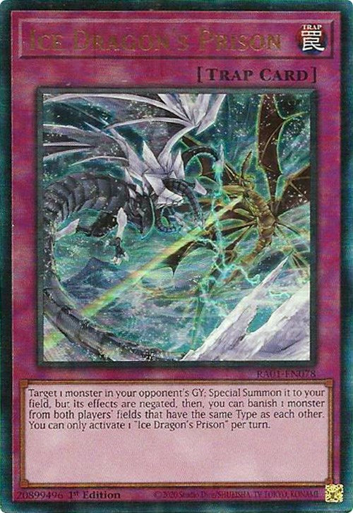 Ice Dragon's Prison [RA01-EN078] Prismatic Ultimate Rare | Good Games Morley