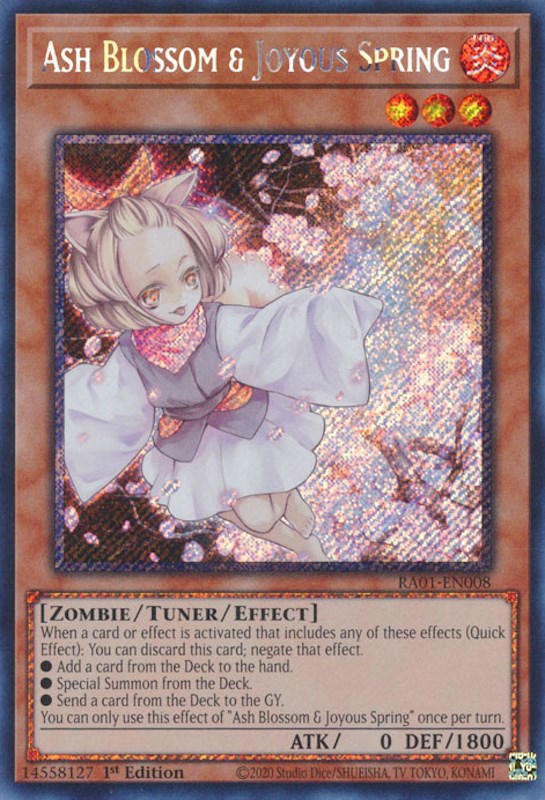 Ash Blossom & Joyous Spring [RA01-EN008] Platinum Secret Rare | Good Games Morley