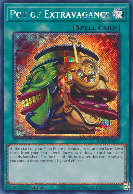 Pot of Extravagance [RA01-EN059] Platinum Secret Rare | Good Games Morley