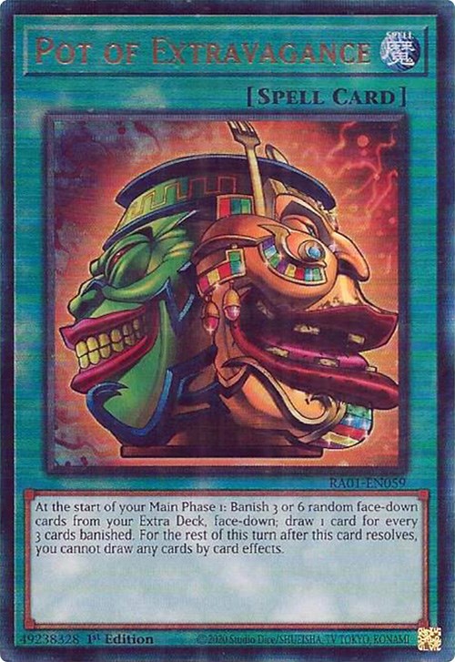 Pot of Extravagance [RA01-EN059] Prismatic Ultimate Rare | Good Games Morley