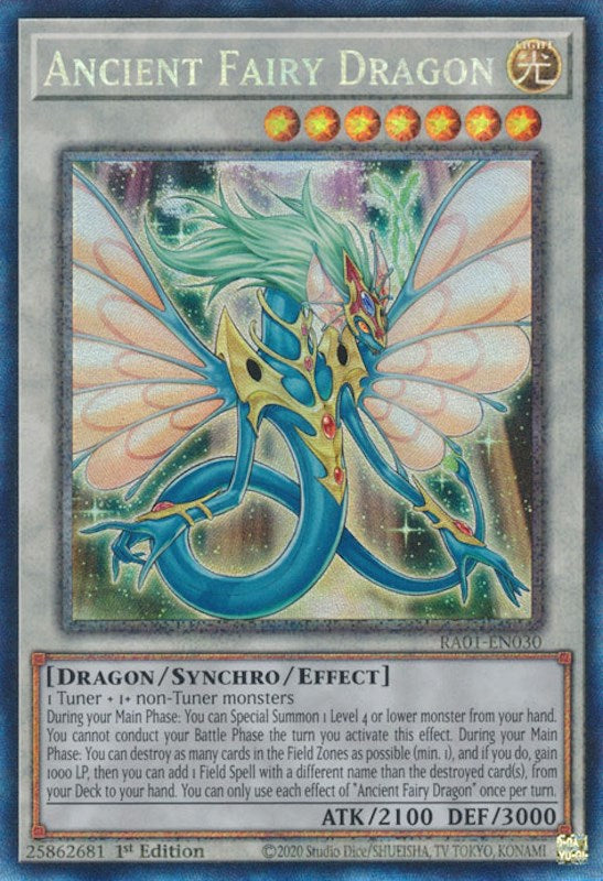 Ancient Fairy Dragon [RA01-EN030] Prismatic Collector's Rare | Good Games Morley