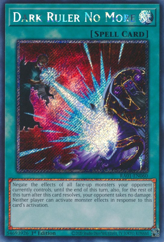 Dark Ruler No More [RA01-EN060] Platinum Secret Rare | Good Games Morley