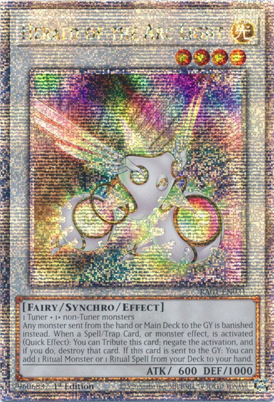 Herald of the Arc Light [RA01-EN031] Quarter Century Secret Rare | Good Games Morley