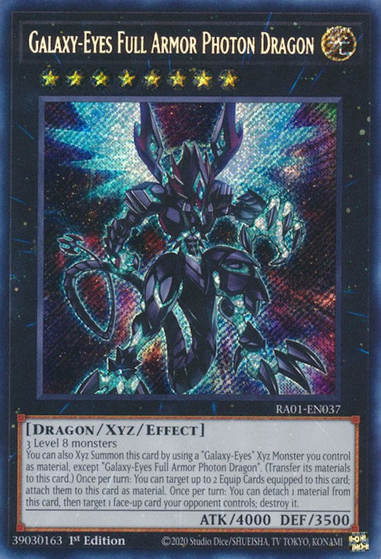 Galaxy-Eyes Full Armor Photon Dragon [RA01-EN037] Secret Rare | Good Games Morley