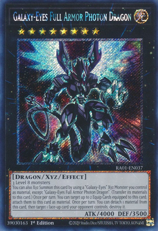Galaxy-Eyes Full Armor Photon Dragon [RA01-EN037] Platinum Secret Rare | Good Games Morley