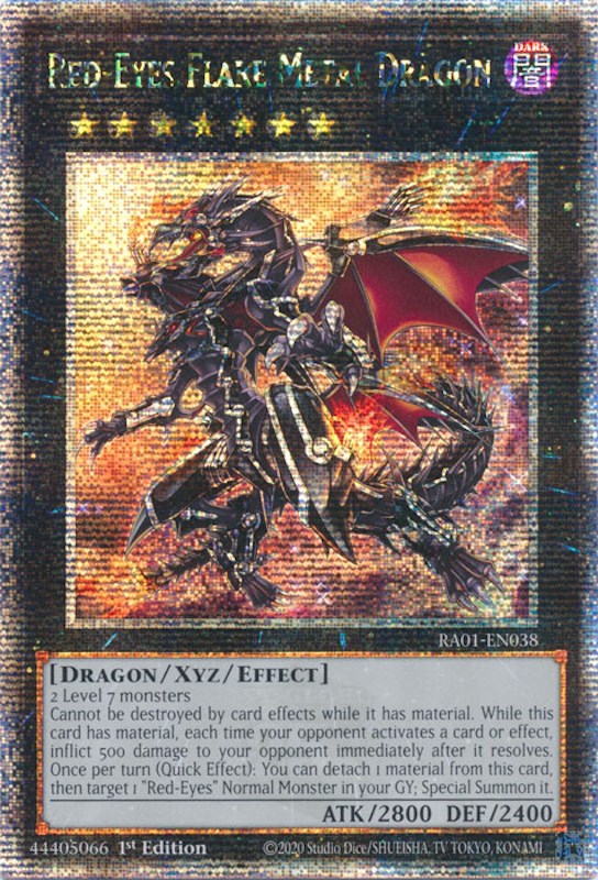 Red-Eyes Flare Metal Dragon [RA01-EN038] Quarter Century Secret Rare | Good Games Morley