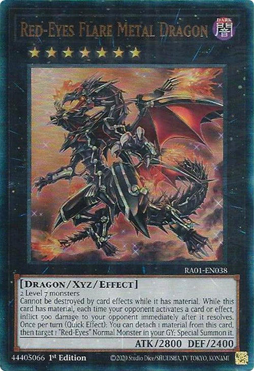 Red-Eyes Flare Metal Dragon [RA01-EN038] Prismatic Ultimate Rare | Good Games Morley