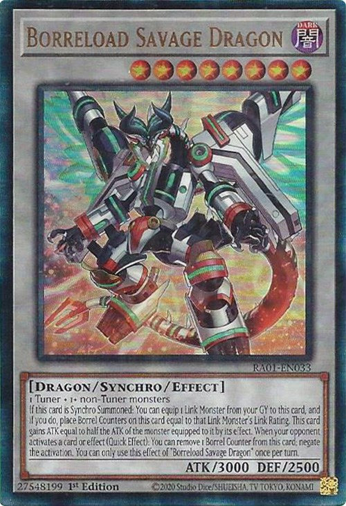 Borreload Savage Dragon [RA01-EN033] Prismatic Ultimate Rare | Good Games Morley