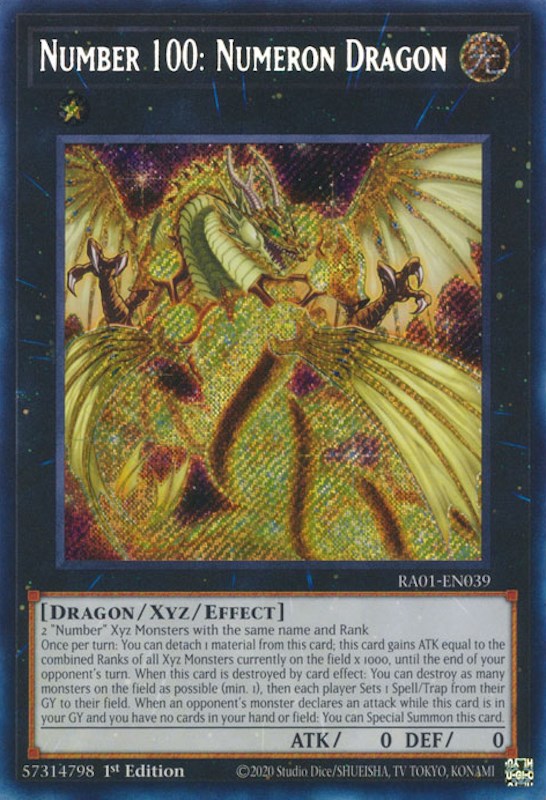 Number 100: Numeron Dragon [RA01-EN039] Secret Rare | Good Games Morley