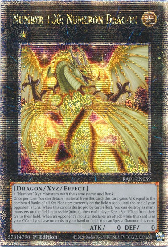 Number 100: Numeron Dragon [RA01-EN039] Quarter Century Secret Rare | Good Games Morley