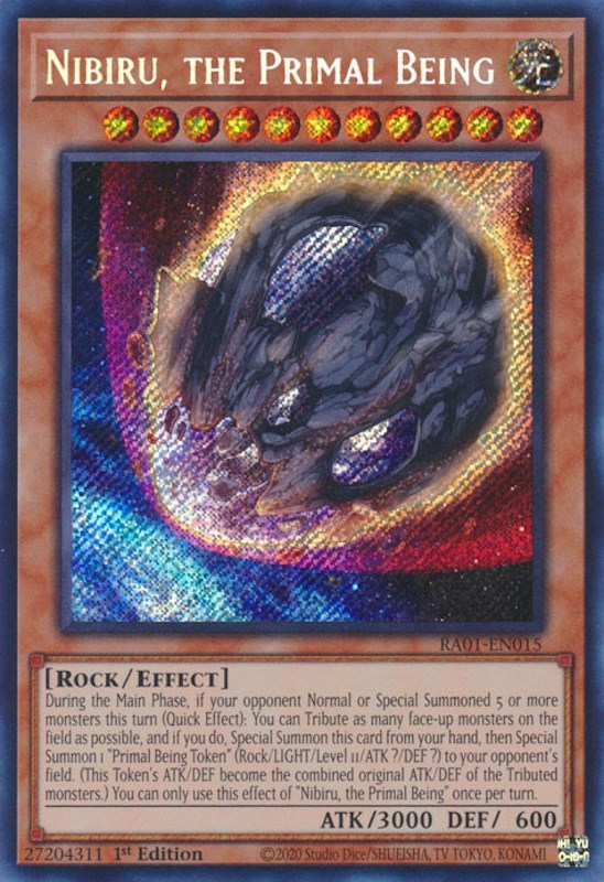 Nibiru, the Primal Being [RA01-EN015] Secret Rare | Good Games Morley