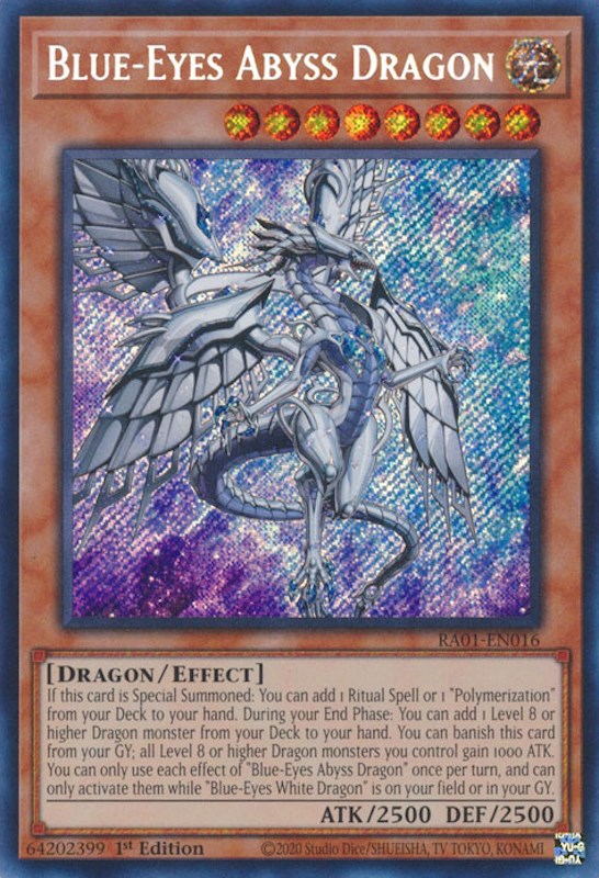 Blue-Eyes Abyss Dragon [RA01-EN016] Secret Rare | Good Games Morley