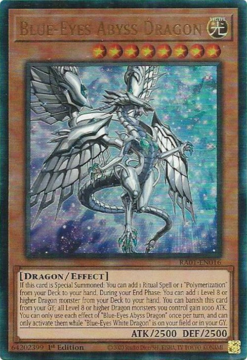 Blue-Eyes Abyss Dragon [RA01-EN016] Prismatic Ultimate Rare | Good Games Morley