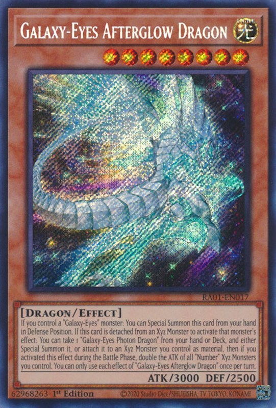 Galaxy-Eyes Afterglow Dragon [RA01-EN017] Secret Rare | Good Games Morley