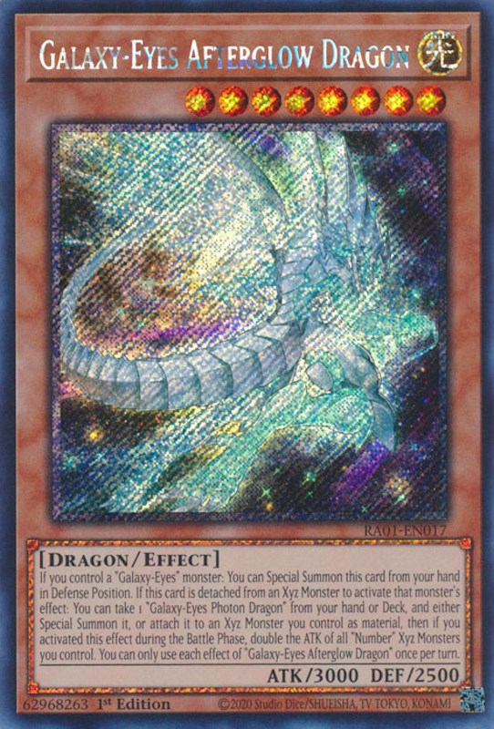 Galaxy-Eyes Afterglow Dragon [RA01-EN017] Platinum Secret Rare | Good Games Morley