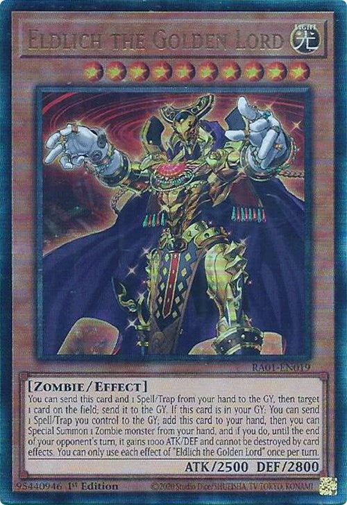 Eldlich the Golden Lord [RA01-EN019] Prismatic Ultimate Rare | Good Games Morley