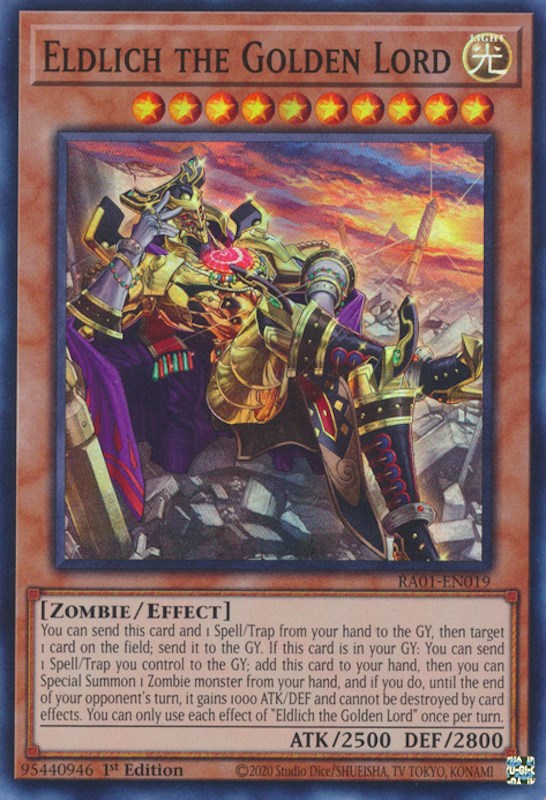 Eldlich the Golden Lord (Alternate Art) [RA01-EN019] Super Rare | Good Games Morley