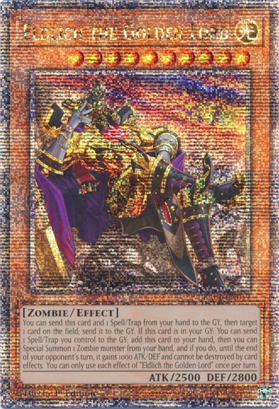 Eldlich the Golden Lord (Alternate Art) [RA01-EN019] Quarter Century Secret Rare | Good Games Morley