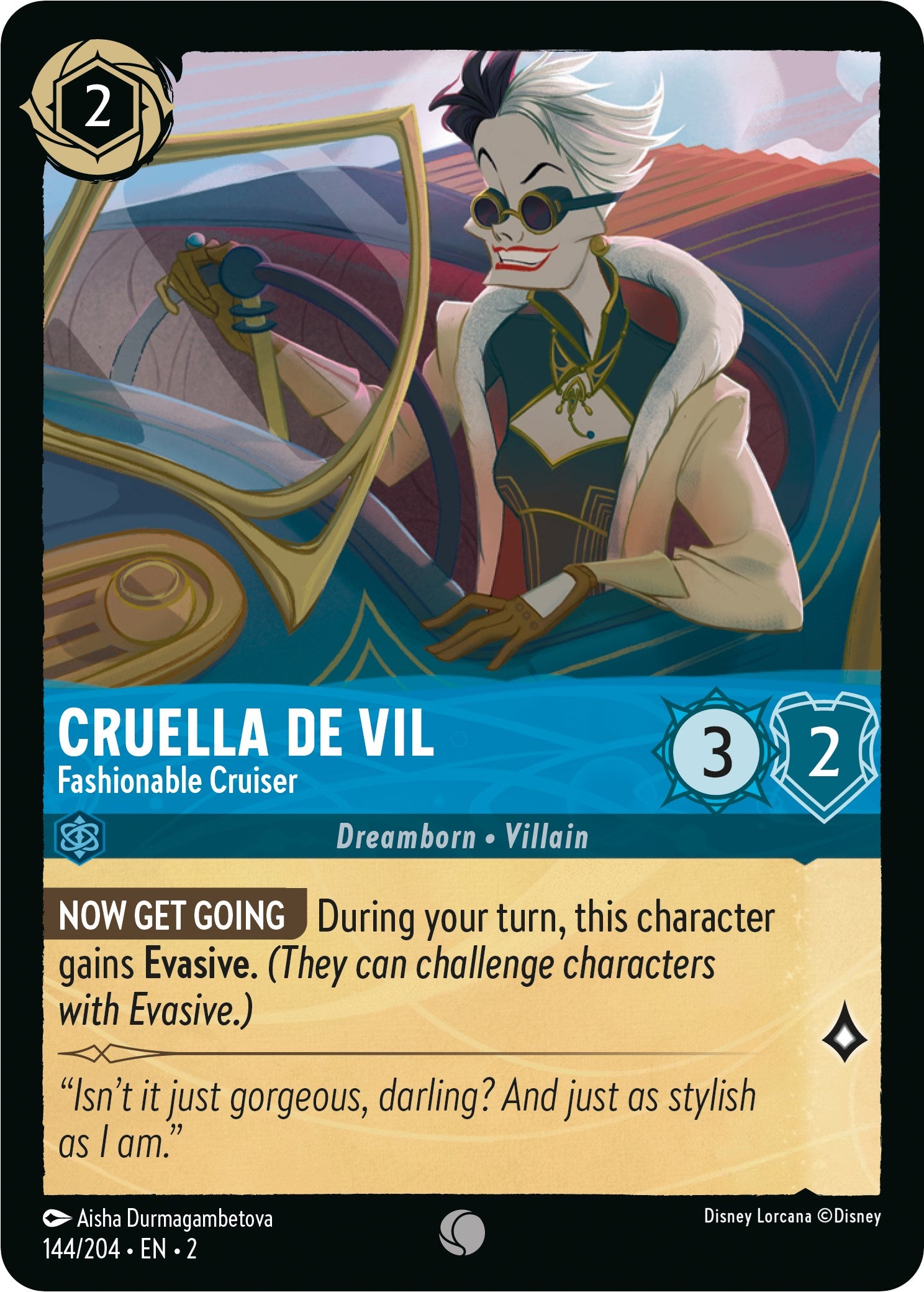 Cruella De Vil - Fashionable Cruiser (144/204) [Rise of the Floodborn] | Good Games Morley
