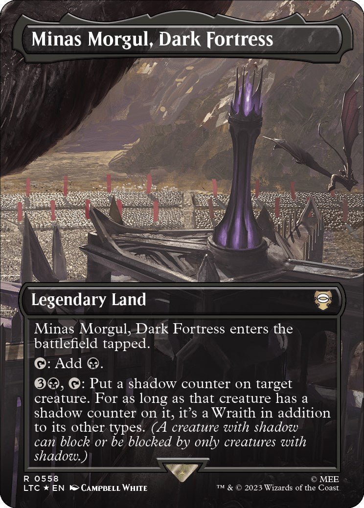 Minas Morgul, Dark Fortress (Borderless) (Surge Foil) [The Lord of the Rings: Tales of Middle-Earth Commander] | Good Games Morley