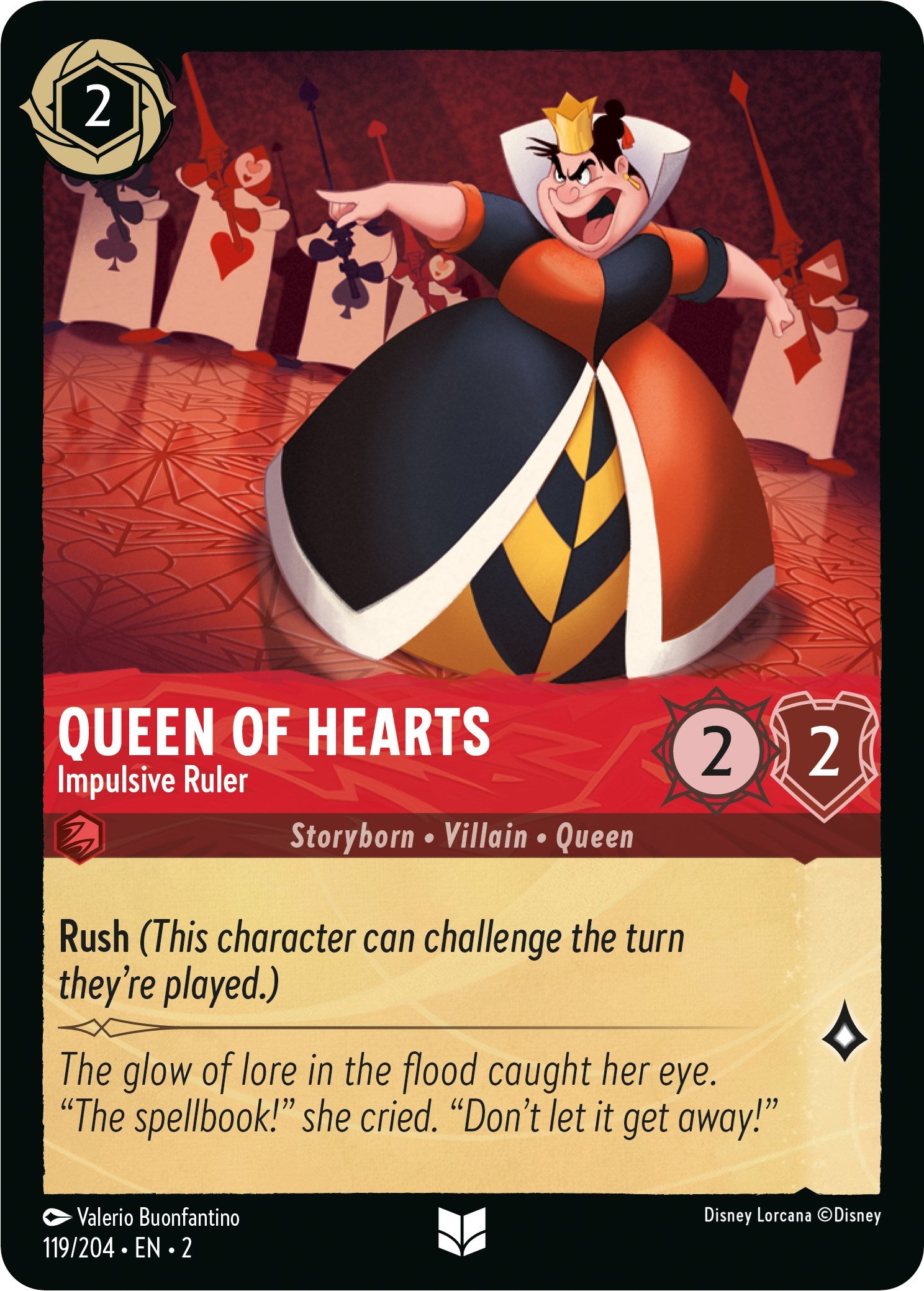 Queen of Hearts - Impulsive Ruler (119/204) [Rise of the Floodborn] | Good Games Morley