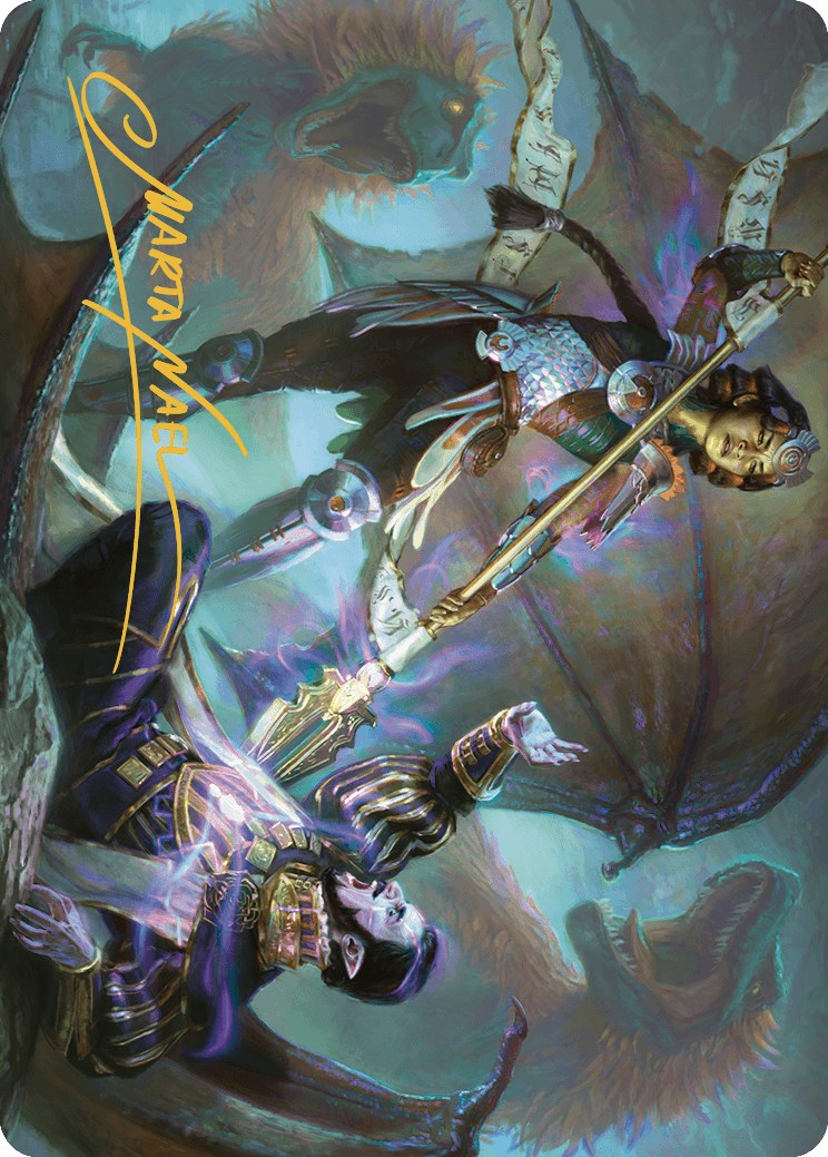 Huatli's Final Strike Art Card (Gold-Stamped Signature) [The Lost Caverns of Ixalan Art Series] | Good Games Morley