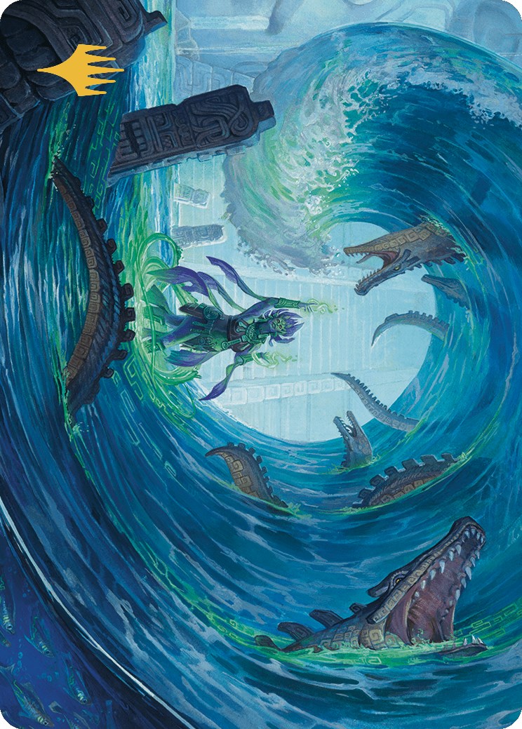 Wave Goodbye Art Card (Gold-Stamped Planeswalker Symbol) [The Lost Caverns of Ixalan Art Series] | Good Games Morley