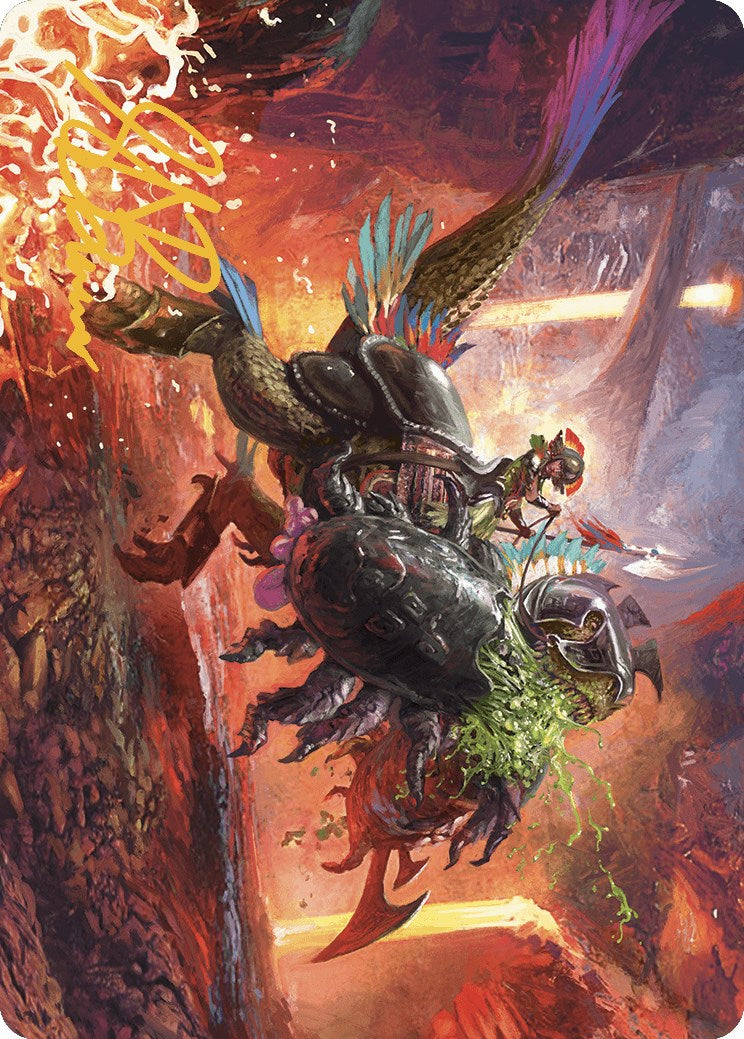 Triumphant Chomp Art Card (Gold-Stamped Signature) [The Lost Caverns of Ixalan Art Series] | Good Games Morley