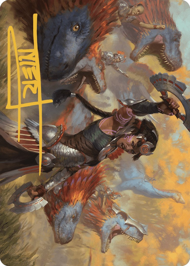 Huatli, Poet of Unity Art Card (Gold-Stamped Signature) [The Lost Caverns of Ixalan Art Series] | Good Games Morley