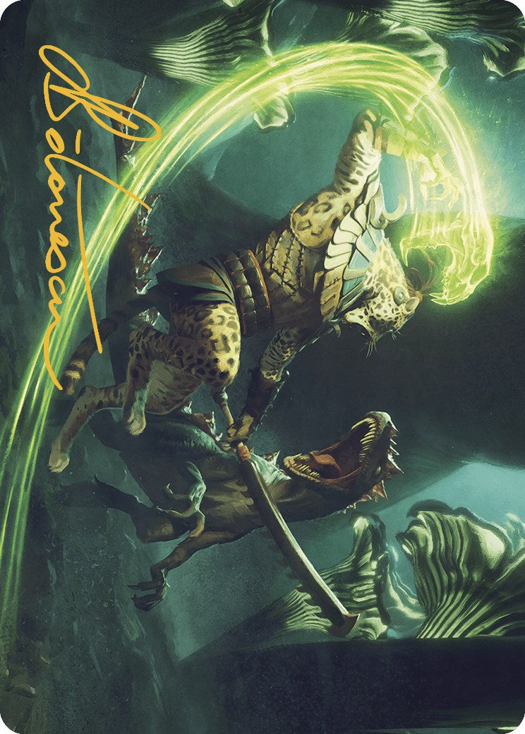 Contest of Claws Art Card (Gold-Stamped Signature) [The Lost Caverns of Ixalan Art Series] | Good Games Morley