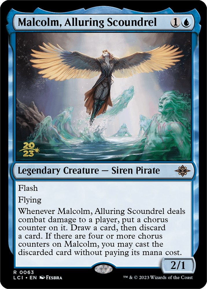 Malcolm, Alluring Scoundrel [The Lost Caverns of Ixalan Prerelease Cards] | Good Games Morley