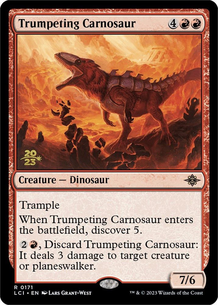 Trumpeting Carnosaur [The Lost Caverns of Ixalan Prerelease Cards] | Good Games Morley