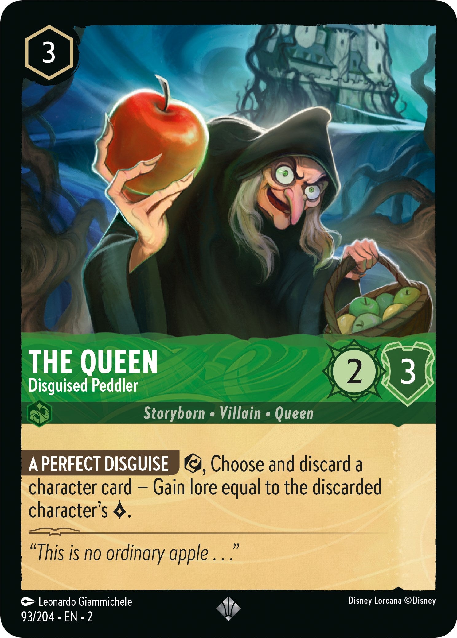 The Queen - Disguised Peddler (93/204) [Rise of the Floodborn] | Good Games Morley