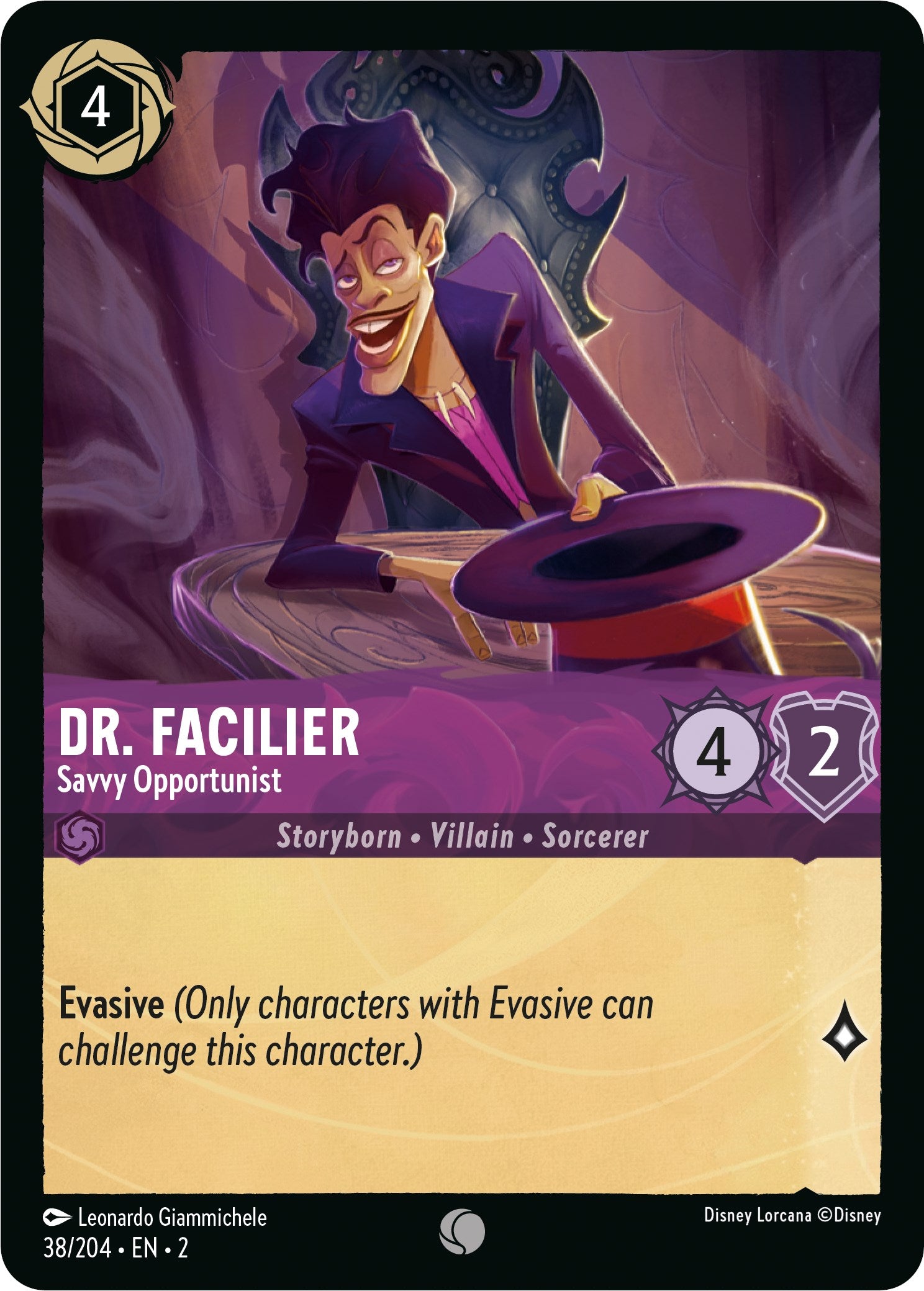 Dr. Facilier - Savvy Opportunist (38/204) [Rise of the Floodborn] | Good Games Morley