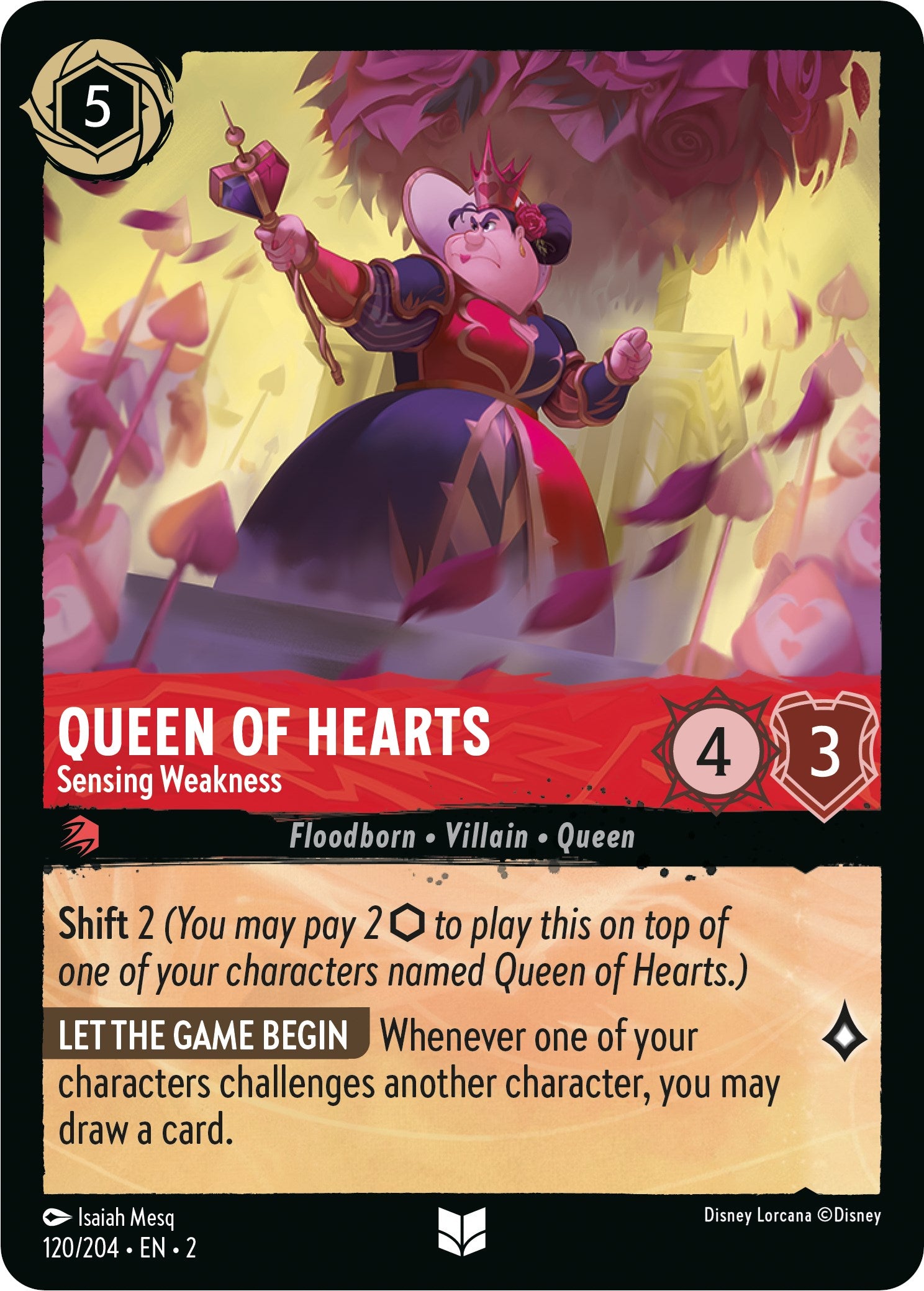 Queen of Hearts - Sensing Weakness (120/204) [Rise of the Floodborn] | Good Games Morley