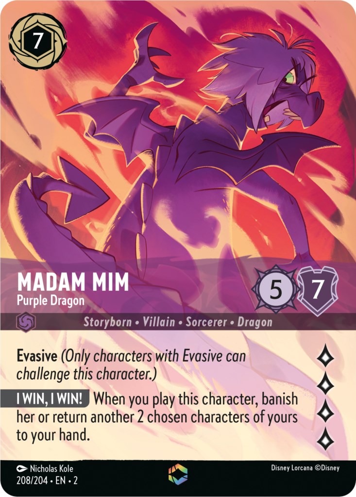 Madam Mim - Purple Dragon (Enchanted) (208/204) [Rise of the Floodborn] | Good Games Morley