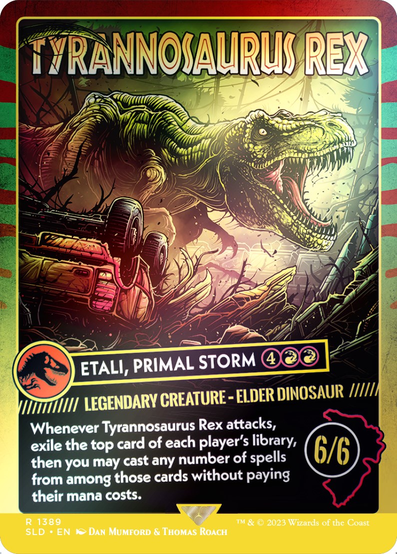 Tyrannosaurus Rex - Etali, Primal Storm (Rainbow Foil) [Secret Lair Drop Series] | Good Games Morley