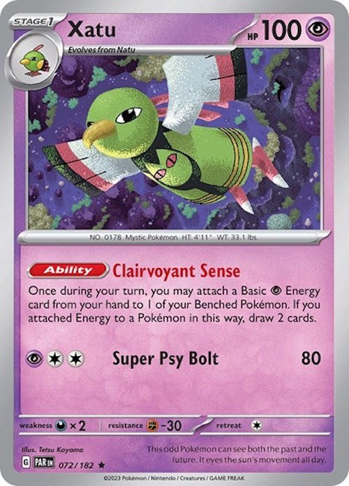 Xatu (072/182) (Build & Battle Box) [Scarlet & Violet: Paradox Rift] | Good Games Morley