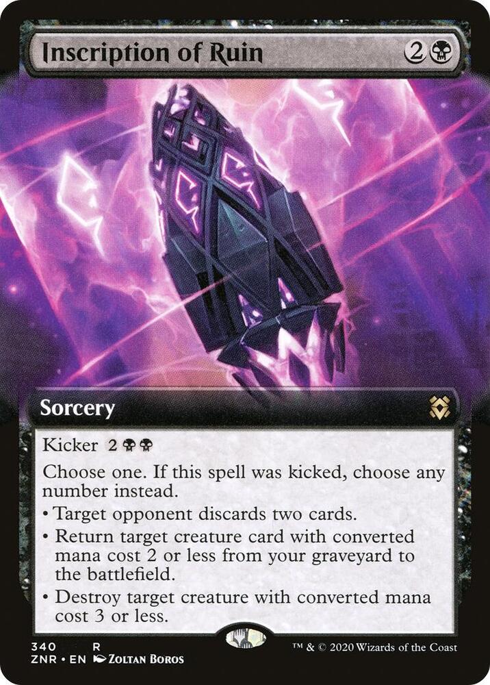 Inscription of Ruin 340/280 (Zendikar Rising)  - Extended Art Foil | Good Games Morley